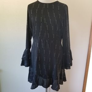 Who What Wear Polka Dot Bell Sleeve Dress